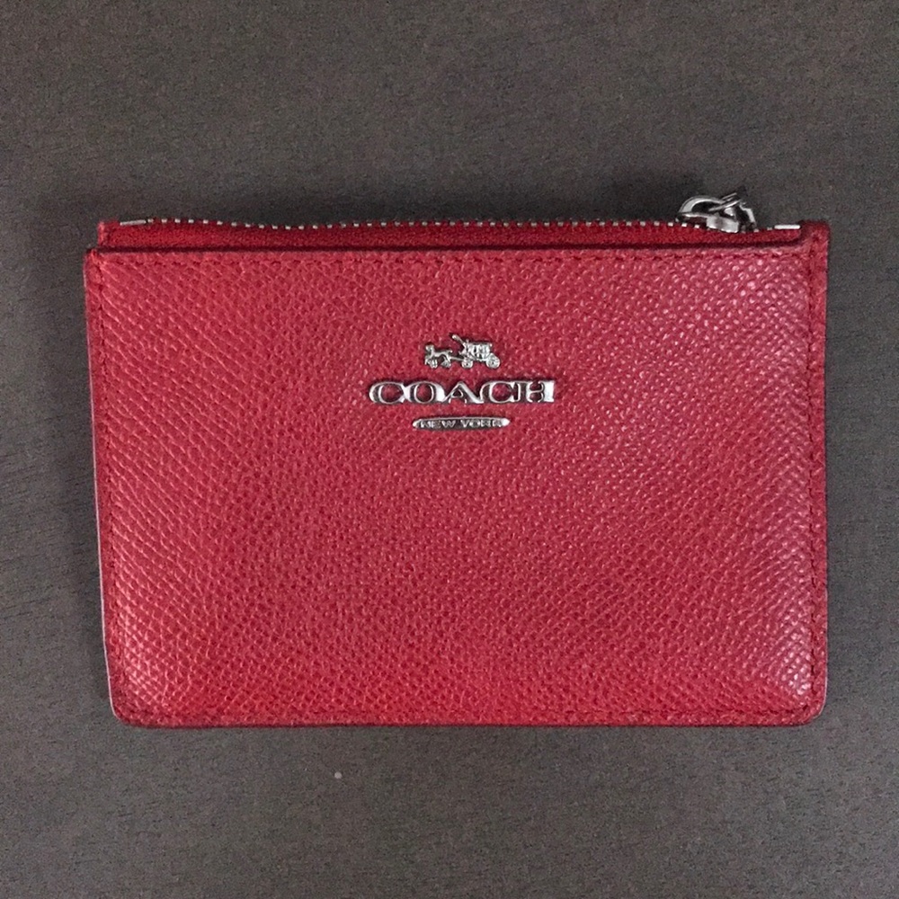 Coach Keychain Card Case Holder in Red